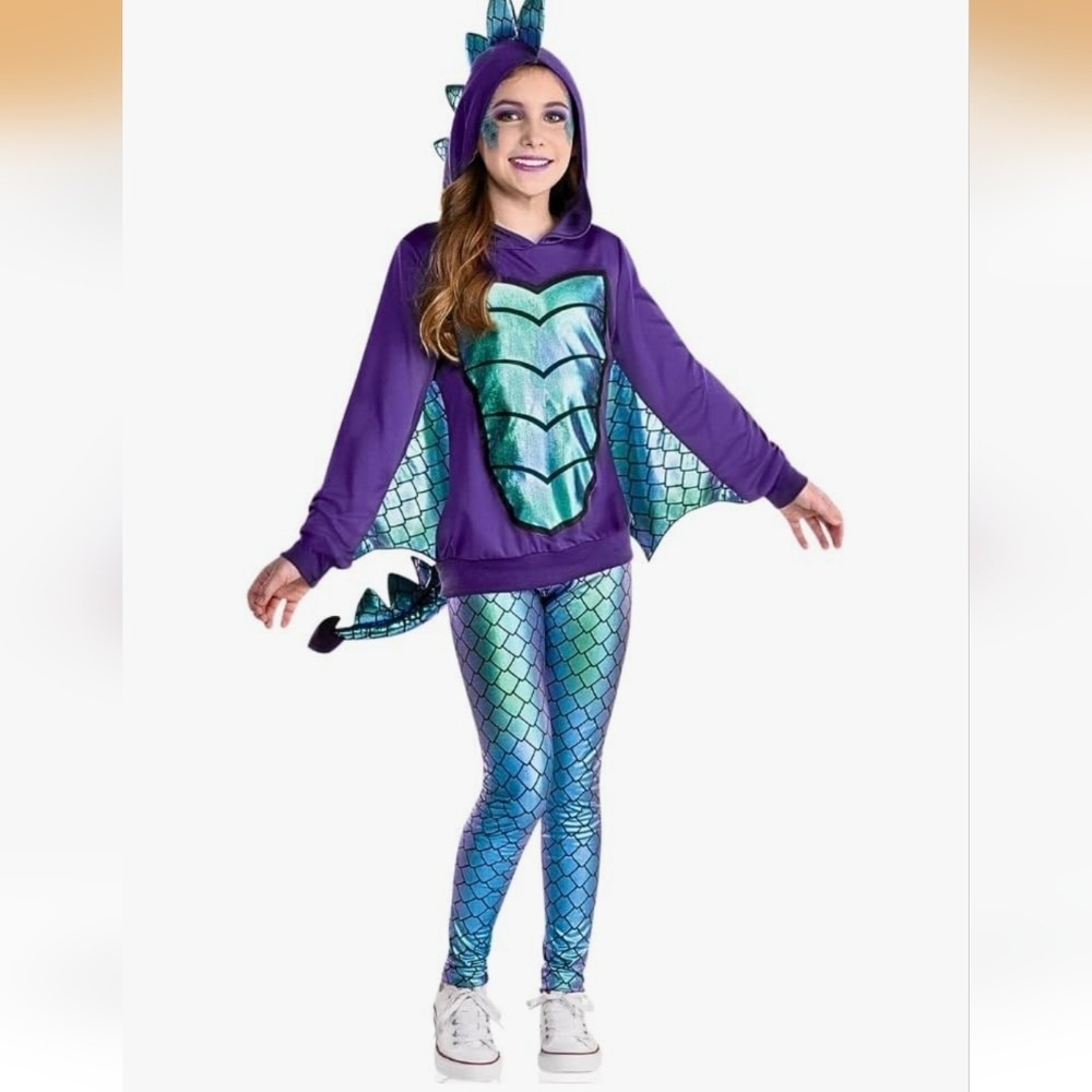 Purple and Blue Dragon Kids Costume